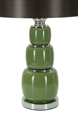 Lampe de table Eva Verre Vert et Velours Noir