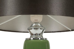 Lampe de table Eva Verre Vert et Velours Noir
