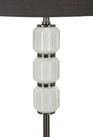 Lámpara de pie Bright One Vidrio Blanco y Terciopelo Gris