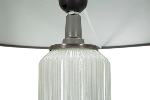 Lámpara de pie Bright One Vidrio Blanco y Terciopelo Gris