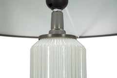 Lampe de sol Bright One Verre Blanc et Velours Gris