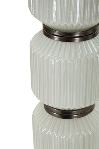 Lámpara de pie Bright One Vidrio Blanco y Terciopelo Gris