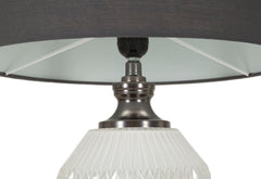 Lampe de table Brighty Verre Blanc abat-jour Velours Gris