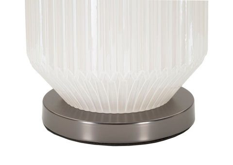 Lámpara de mesa Brighty Cristal Blanco pantalla Terciopelo Gris