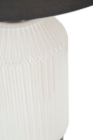 Lámpara de mesa Brighty Cristal Blanco pantalla Terciopelo Gris