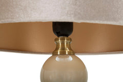 Lampe de table Perly Tower Verre Crème abat-jour Velours Crème
