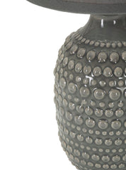 Lampe de chevet motifs en relief base Grise abat-jour Grise
