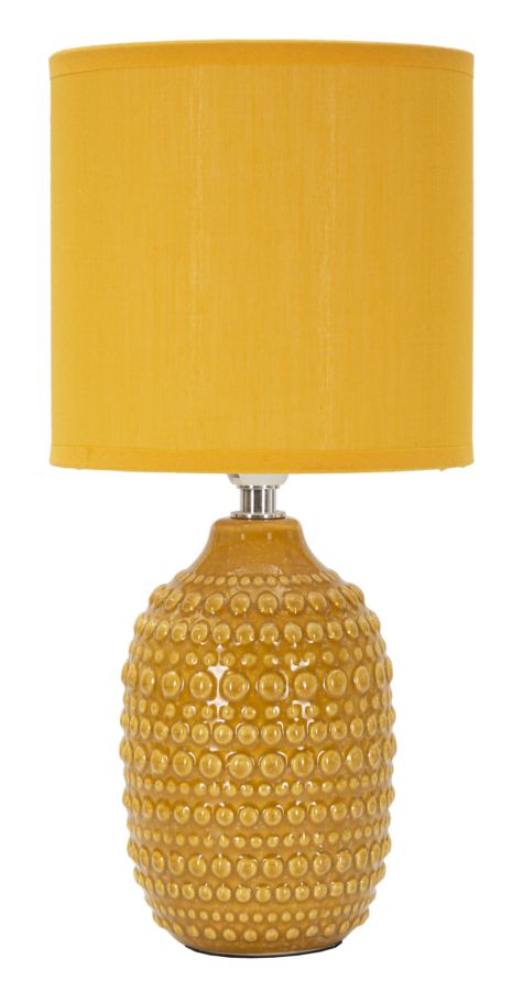 Lámpara de mesilla decoraciones en relieve Ocre pantalla Ocre