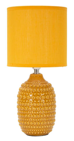 Lámpara de mesilla decoraciones en relieve Ocre pantalla Ocre