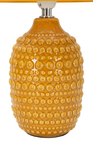 Lámpara de mesilla decoraciones en relieve Ocre pantalla Ocre