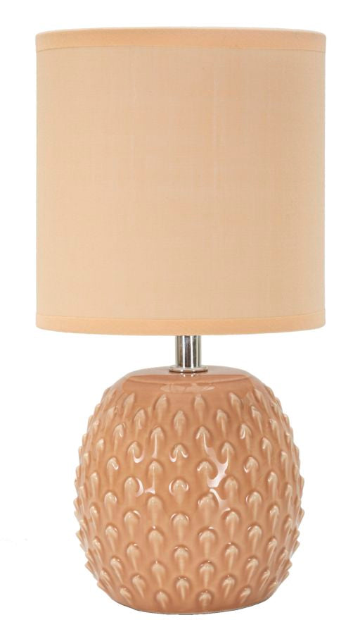 Lampe de chevet Pontus Tissu Rose base Pêche