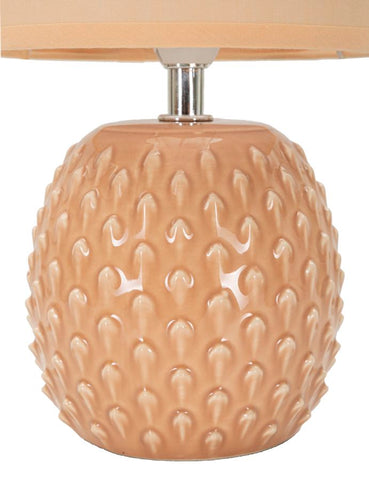 Lampe de chevet Pontus Tissu Rose base Pêche