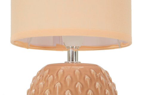 Lampe de chevet Pontus Tissu Rose base Pêche