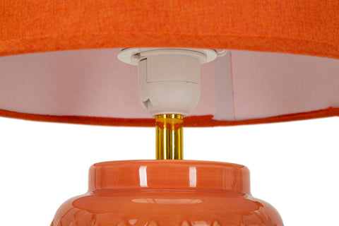 Lampe de table orange avec abat-jour en tissu orange