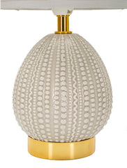 Lampe de chevet Flavi Gris abat-jour tissu gris décorations irrégulières