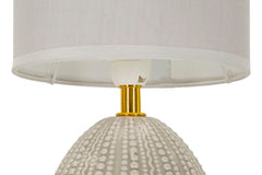 Lampe de chevet Flavi Gris abat-jour tissu gris décorations irrégulières