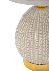 Lampe de chevet Flavi Gris abat-jour tissu gris décorations irrégulières
