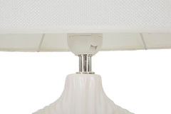 Lampe de table Seta blanche abat-jour tissu blanc