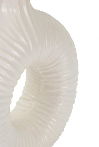 Lámpara de mesa Seta blanca pantalla tejido blanco