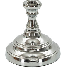 Lampe de table Tilly métal argenté et abat-jour en tissu gris