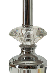 Lampe de table métal argenté abat-jour tissu gris