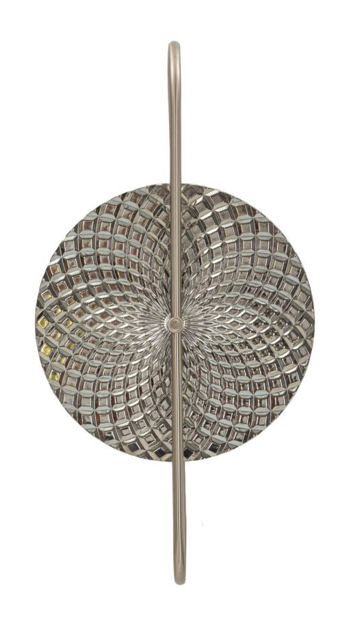 Applique murale métal argenté et verre circulaire avec éléments décoratifs