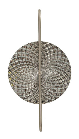 Applique murale métal argenté et verre circulaire avec éléments décoratifs