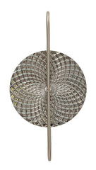 Applique murale métal argenté et verre circulaire avec éléments décoratifs