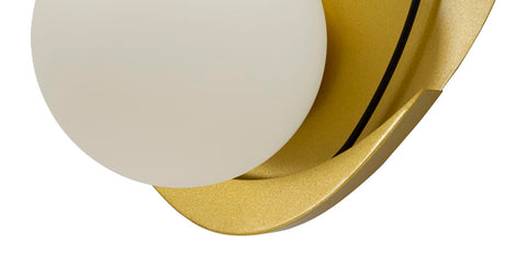 Applique murale géométrique Circlay Métal Doré et Verre Blanc Mat