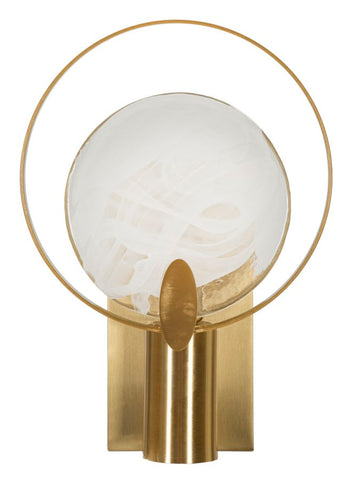 Aplique de pared metal dorado cristal ahumado diseño geométrico