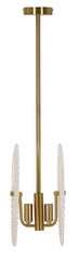 Lampe de plafond métal doré abat-jours en verre décorés reliefs