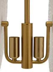 Lampe de plafond métal doré abat-jours en verre décorés reliefs