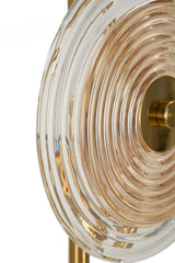 Lampe de table Venice métal doré abat-jour en verre décorations en relief