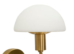 Applique murale Lovy métal doré abat-jour verre blanc mat