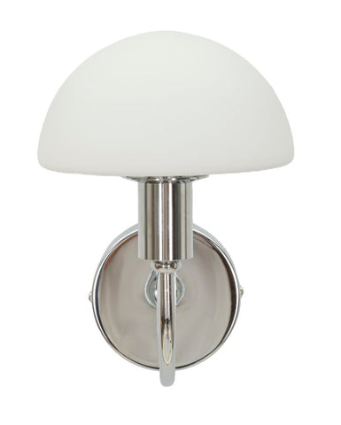 Aplique de pared Lovy metal plateado pantalla de cristal blanco mate