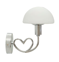Applique murale Lovy métal argenté abat-jour verre blanc mat