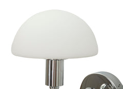 Applique murale Lovy métal argenté abat-jour verre blanc mat