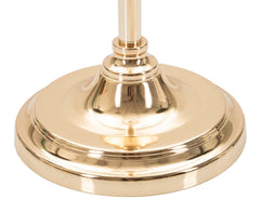 Lampe de sol métal doré abat-jour tissu beige bordure dorée