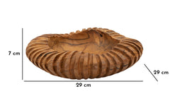 Plateau en Teck Recyclé bord sculpté