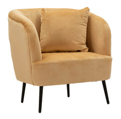 Fauteuil Browy cuir synthétique marron pieds Noir