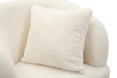 Fauteuil Soffy Cuir Synthétique Blanc pieds Dorés