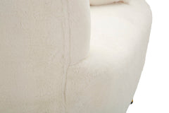 Fauteuil Soffy Cuir Synthétique Blanc pieds Dorés