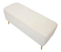 Banquette avec rangement Fausse fourrure douce pieds dorés