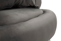 Fauteuil Silvery Plus Velours Gris pieds Argent