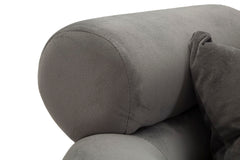 Fauteuil Silvery Plus Velours Gris pieds Argent