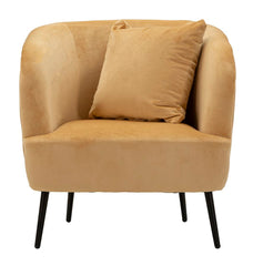 Fauteuil Browy cuir synthétique marron pieds Noir