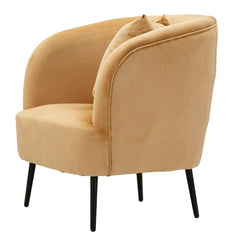 Fauteuil Browy cuir synthétique marron pieds Noir