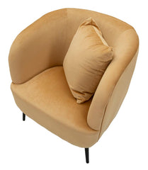 Fauteuil Browy cuir synthétique marron pieds Noir