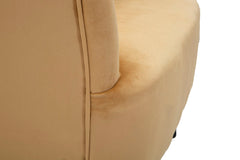 Fauteuil Browy cuir synthétique marron pieds Noir
