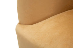 Fauteuil Browy cuir synthétique marron pieds Noir